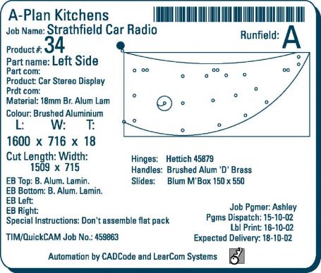 Parts Label Printing